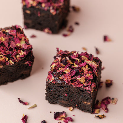 Raspberry Rose Brownies